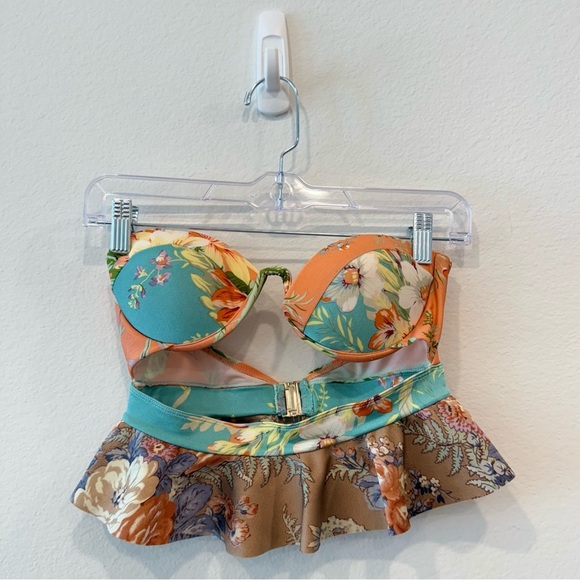 Zimmermann Multicolor Floral Bikini Top with Ruffle - Picture 2 of 6